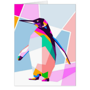 Penguin Color Geometric Art Gift Card