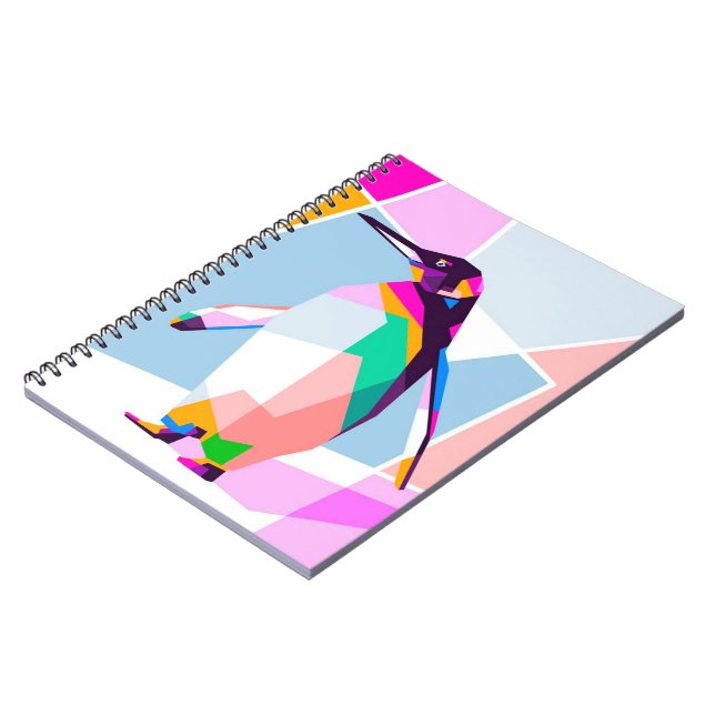 Penguin Color Geometric | Art Gift Notebook (Left Side)