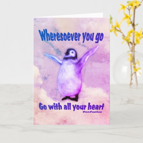 Penguin Confucius Quote Inspirational Card
