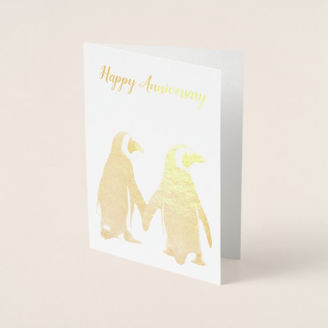 Penguin Couple Anniversary Card (Front)