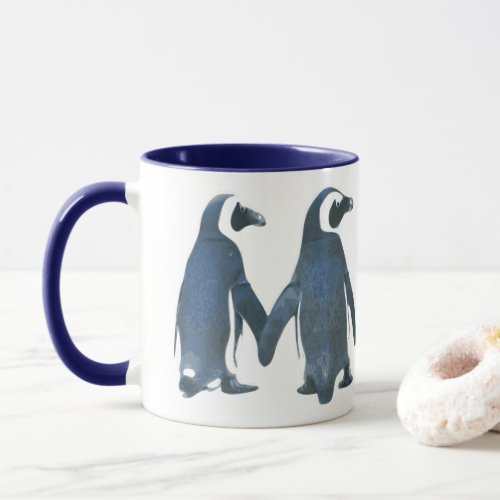 PENGUIN COUPLE HOLDING HANDS MUG