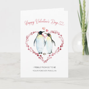 Penguin Couple in Love Happy Valentine's Day Card