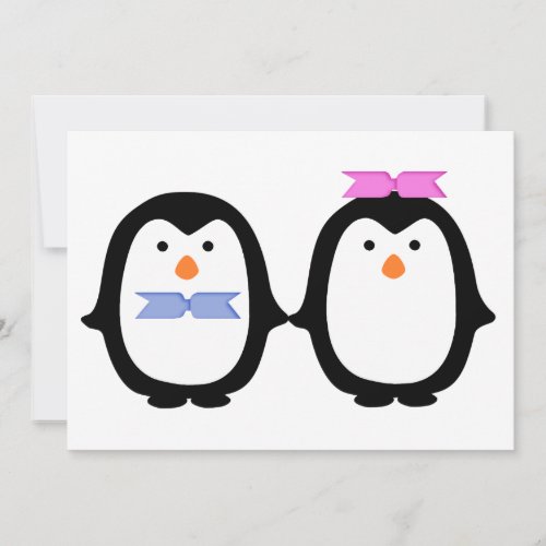 Penguin Couple Custom Invitation