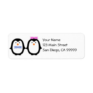 Penguin Couple Label
