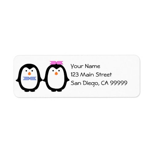 Penguin Couple Label