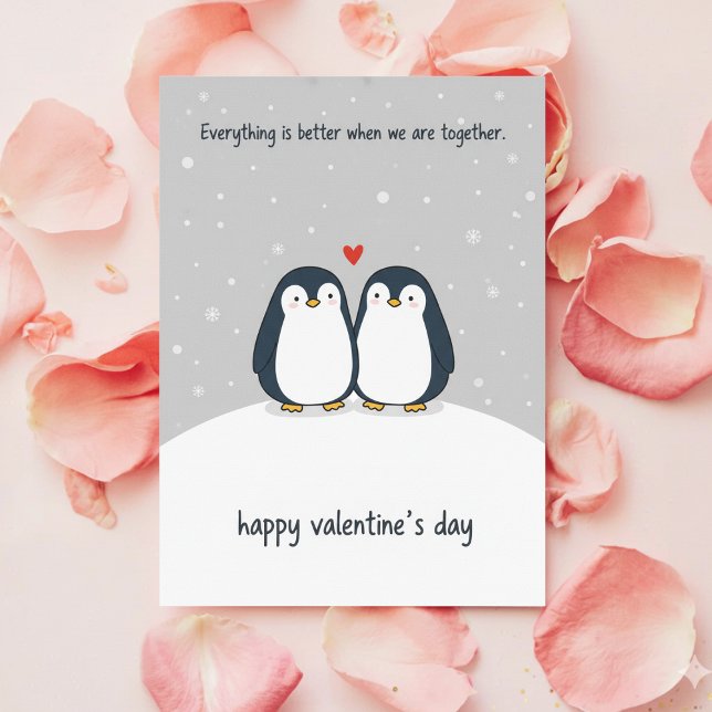 Penguin Couple Love Card Cute Valentine Gift Idea (Creator Uploaded)
