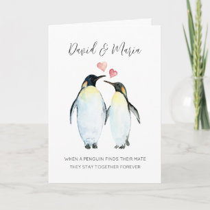 Penguin Couple Love You Forever Anniversary Card
