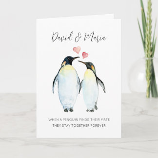 Penguin Couple Love You Forever Anniversary Card