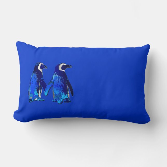 Penguin Couple Lumbar Pillow (Front)
