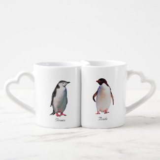  Penguin Couple on White Coffee Mug Set