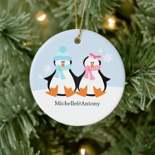 Penguin Couple Ornaments