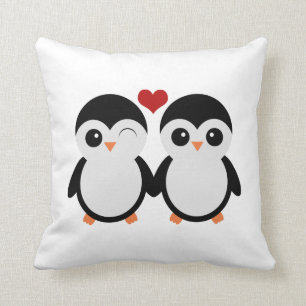 Penguin couple pillow