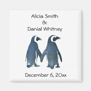 Penguin Couple Save the Date Magnet