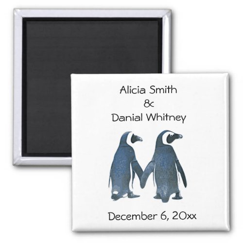 Penguin Couple Save the Date Magnet