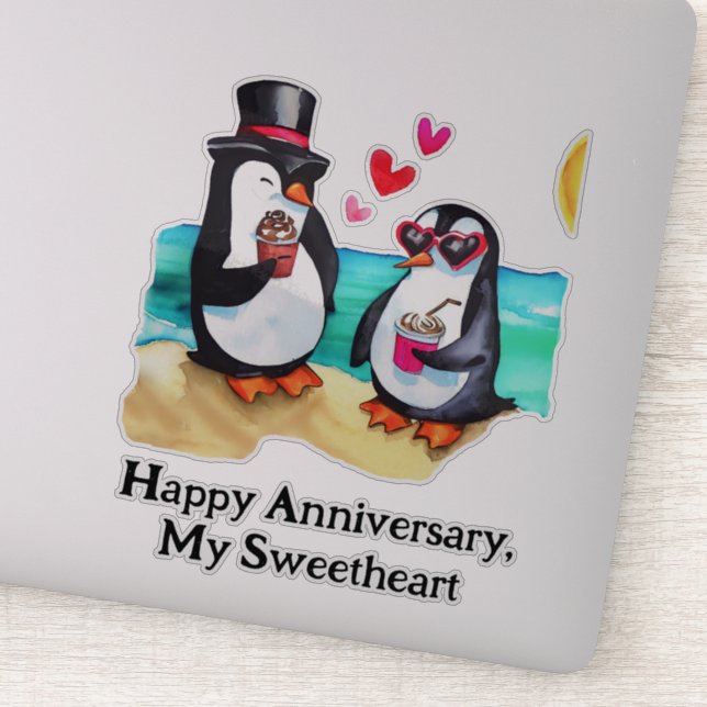 Penguin Couple  Sticker (Detail)