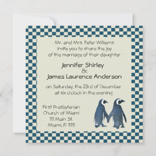 Penguin Couple Wedding Invitation
