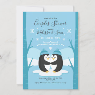 Penguin Couples Shower Invitation