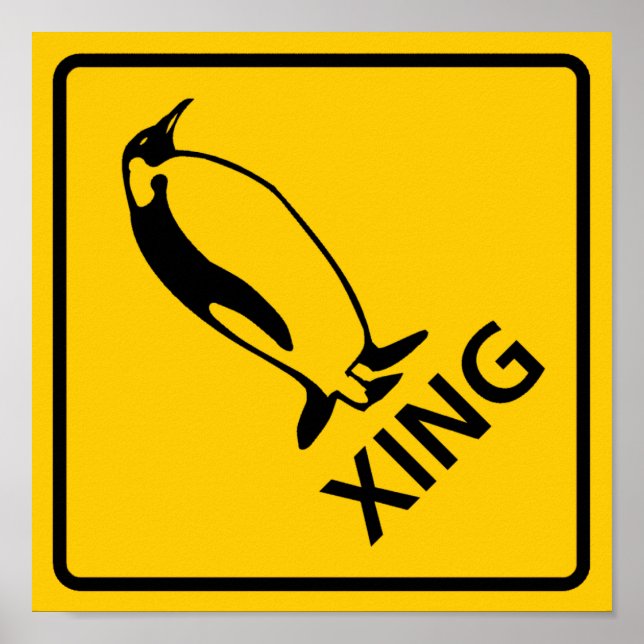 Penguin Crossing Highway Sign (Front)