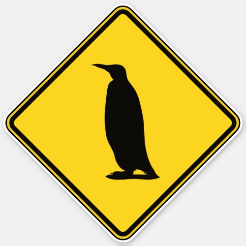 Penguin Crossing Sticker