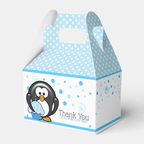 Penguin Cupcake Birthday Party Favor Boxes