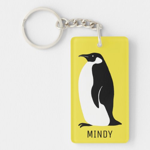 Penguin CUSTOM Yellow Black White Keychain