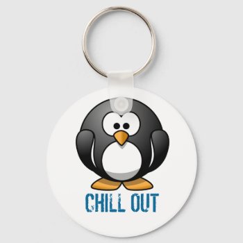 Penguin (customize The Text) Keychain by AardvarkApparel at Zazzle