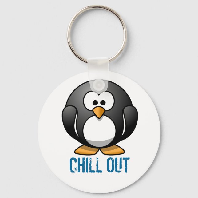 Penguin (customize the text) keychain (Front)