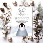 Penguin cute modern Winter Baby Shower Invitation