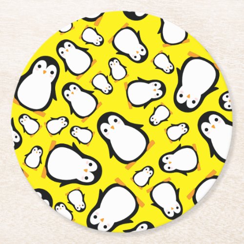 Penguin Cute Winter 1st Birthday Party Coasters