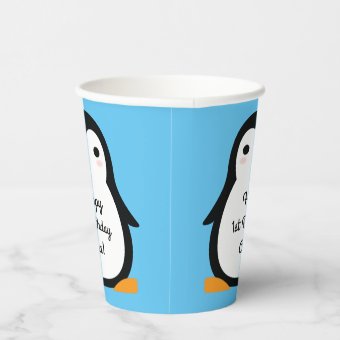 Penguin Cute Winter 1st Birthday Party Paper Cups | Zazzle