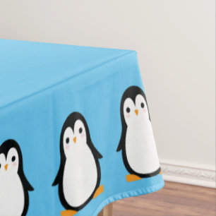 Penguin Cute Winter First Birthday Table Cloth