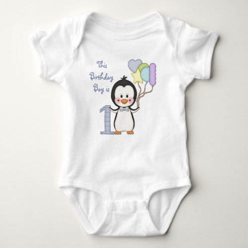 Penguin Cutie_ Boy First Birthday Baby Bodysuit