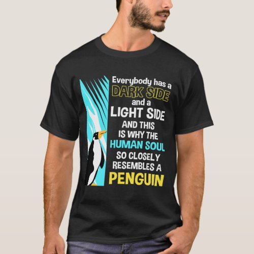 Penguin Dark Side Light Side Human Soul Resemble T_Shirt