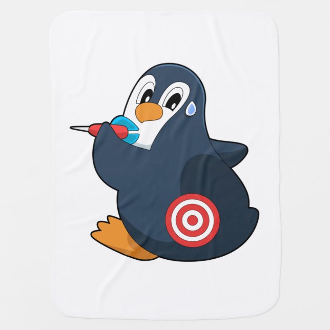 Penguin Darts Dart Dartboard Baby Blanket (Front)