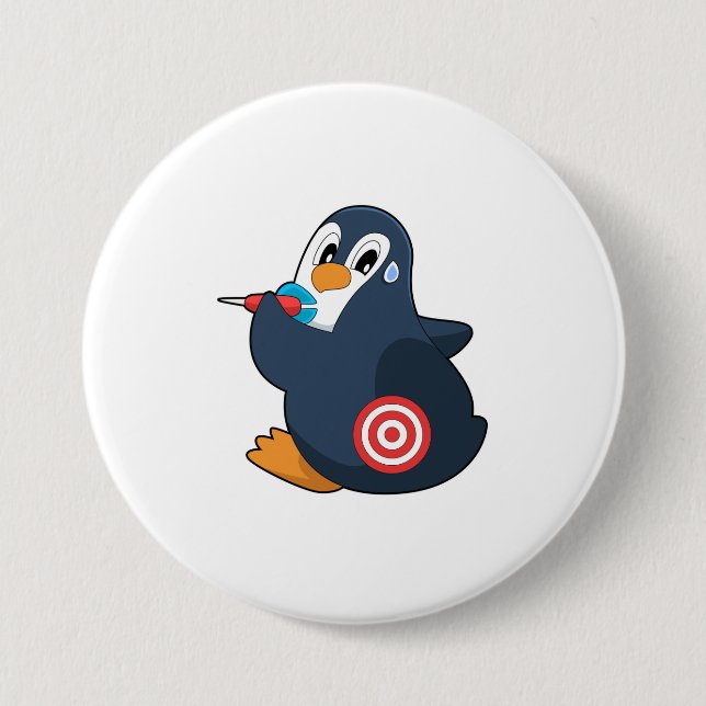 Penguin Darts Dart Dartboard Button (Front)