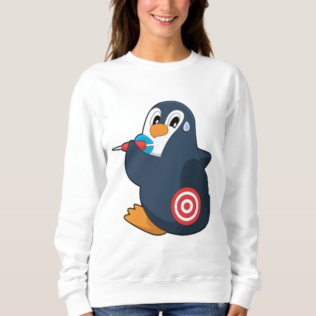 Penguin Darts Dart Dartboard Sweatshirt (Front)