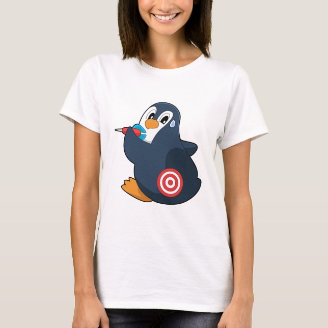 Penguin Darts Dart Dartboard T-Shirt (Front)