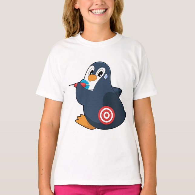 Penguin Darts Dart Dartboard T-Shirt (Front)