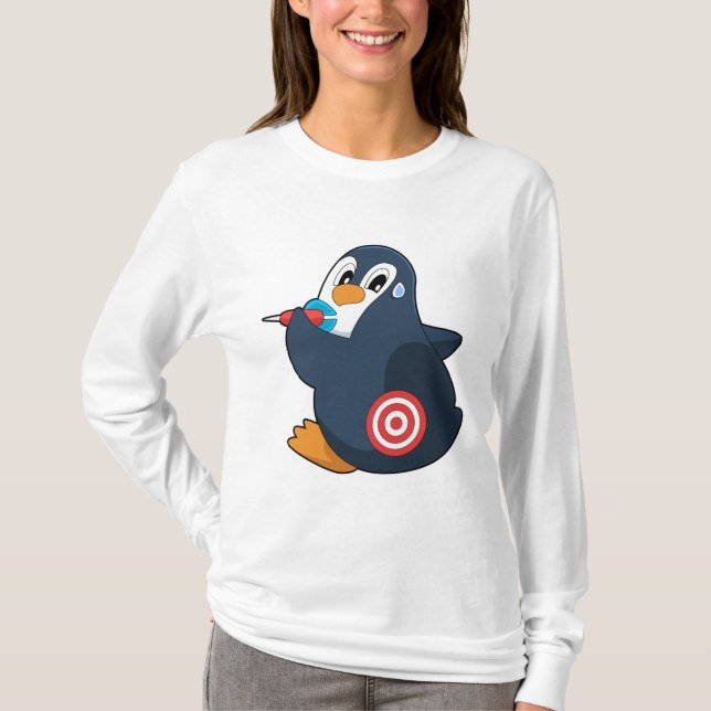 Penguin Darts Dart Dartboard T-Shirt (Front)