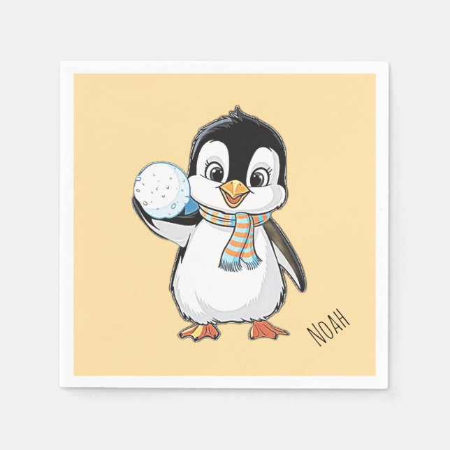 Penguin day celebrating-20 january or any napkins (Front)