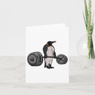 Penguin Deadlift Gym Weightlifting Powerlifting Card