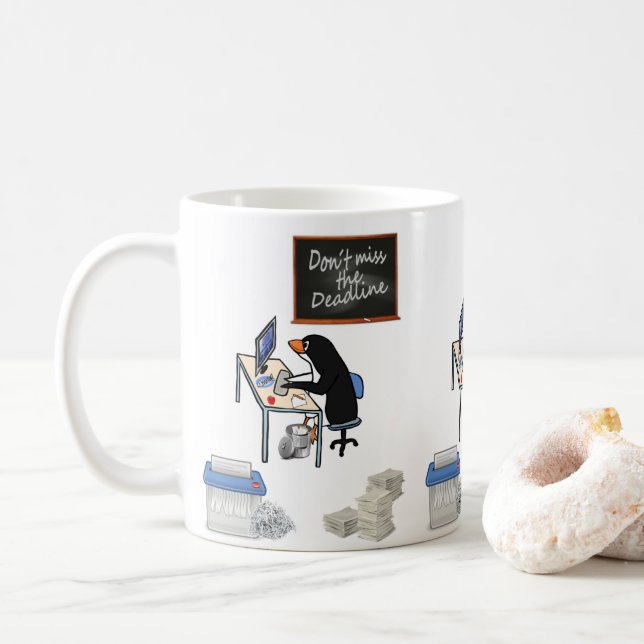 Penguin Deadline Mug (With Donut)
