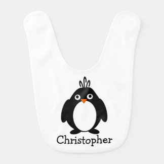 Penguin Design Just Add Name Baby Bib