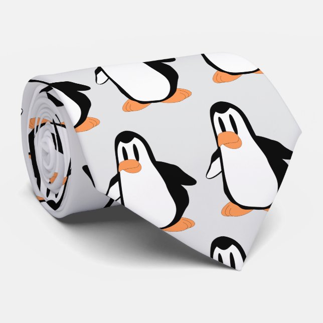 Penguin Design Neck Tie (Rolled)