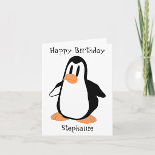 Penguin Design Personalised Birthday Card