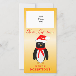 Penguin Design Personalised Christmas Photo Card