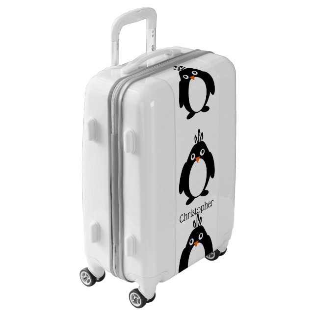Penguin Design Personalised Luggage (Rotated Left)