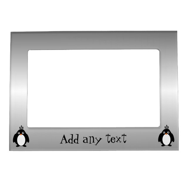 Penguin Design Personalised Magnetic Photo Frame (Front)