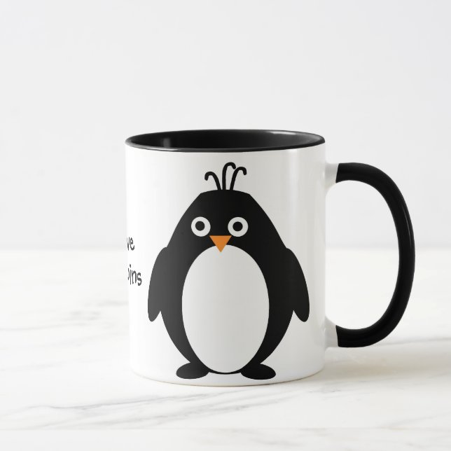 Penguin Design Personalised  Mug (Right)