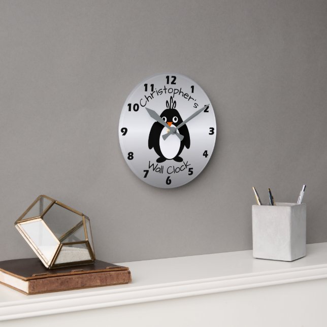 Penguin Design Round Clock (Office)
